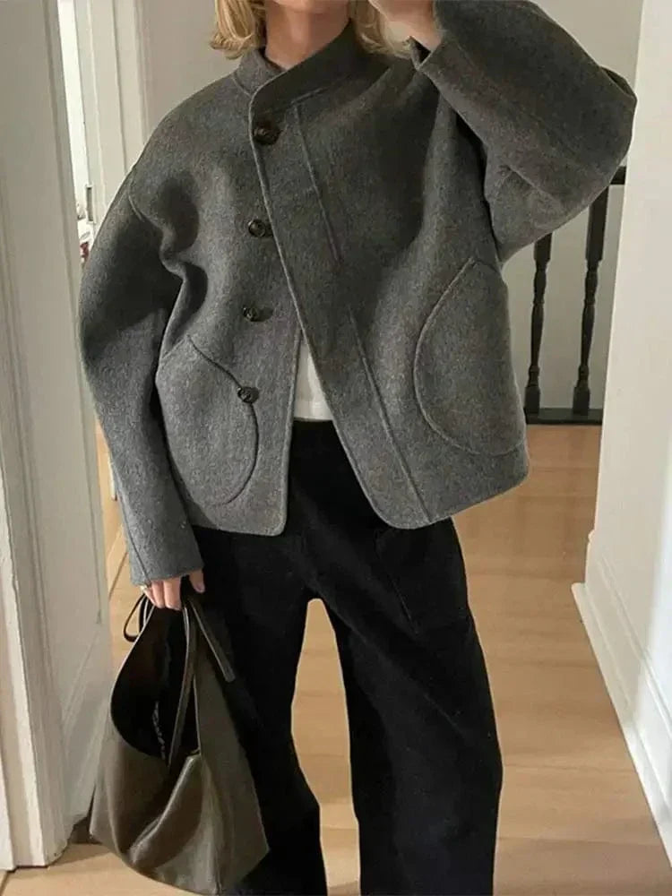 Women's Oversized Stand Collar Jacket