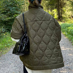 Women's Quilted Poncho Style Half-Zip Jacket