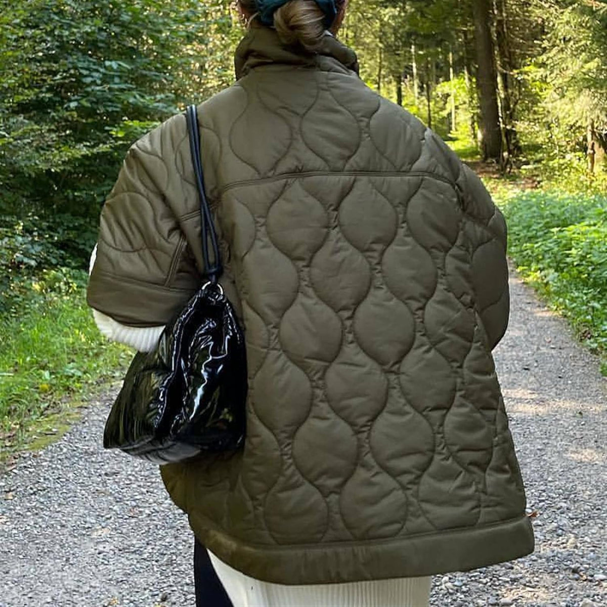 Women's Quilted Poncho Style Half-Zip Jacket