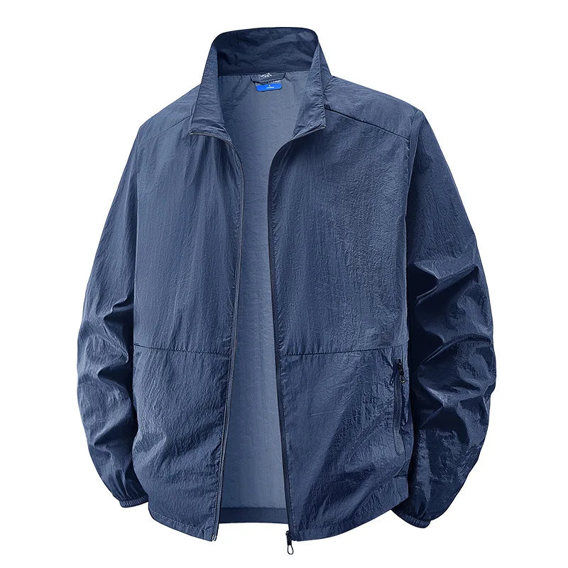 Men’s Lightweight Crinkle Texture Zip-Up Jacket