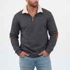Men's Sherpa Collar Quarter-Zip Pullover Sweatshirt