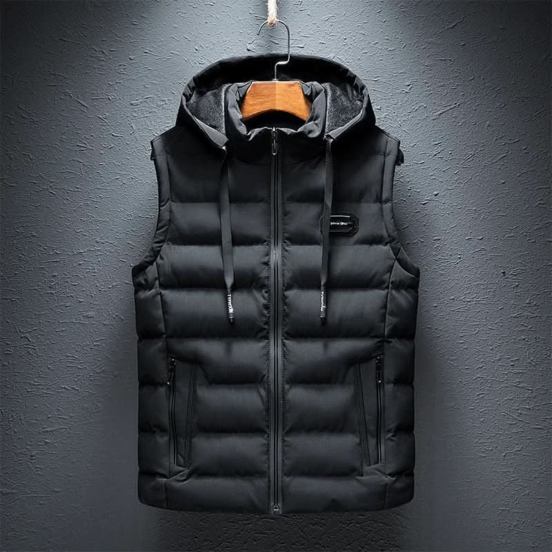 Men’s Hooded Quilted Puffer Gilet with Zip Pockets