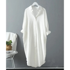 Women's Oversized Button-Front Long Shirt Dress