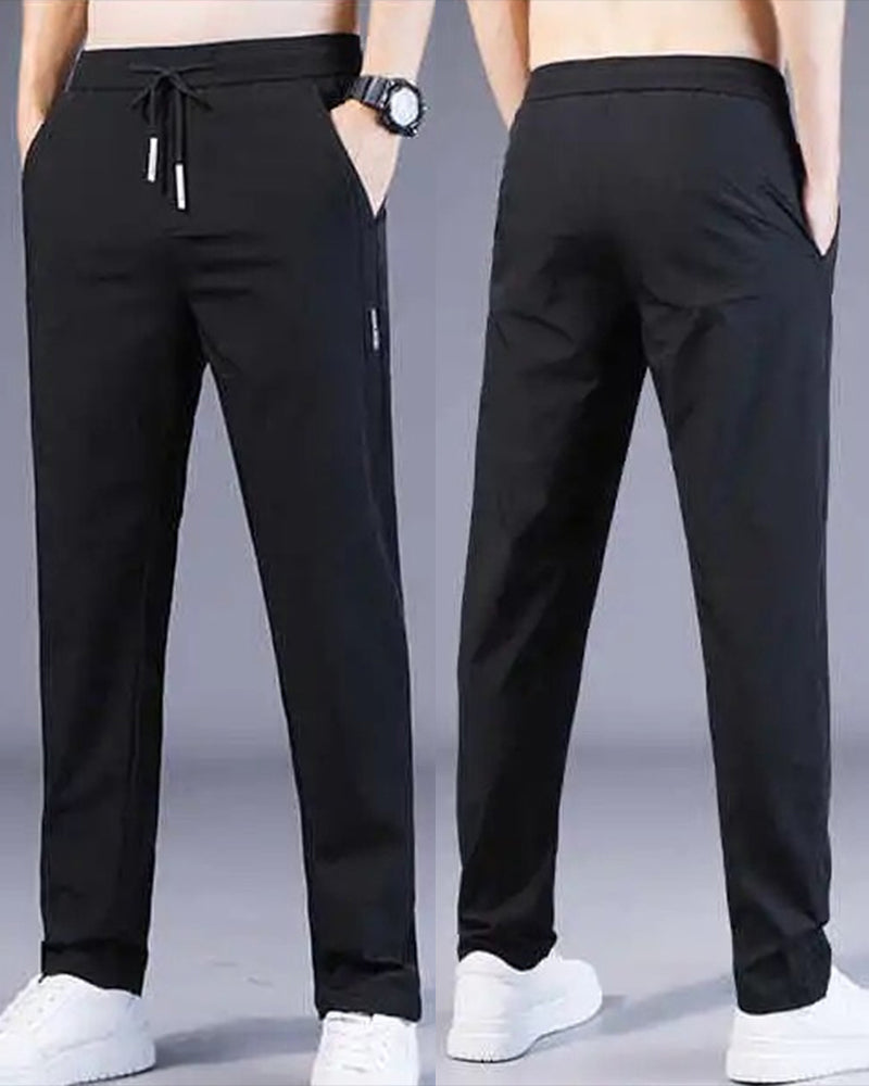 Men's Slim Fit Drawstring Woven Track Pants