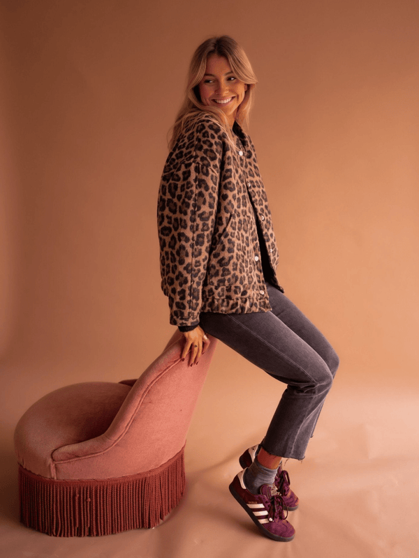 Women's Leopard Print Button-Front Shacket
