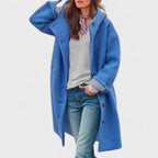 Women's Oversized Longline Button-Front Textured Coat