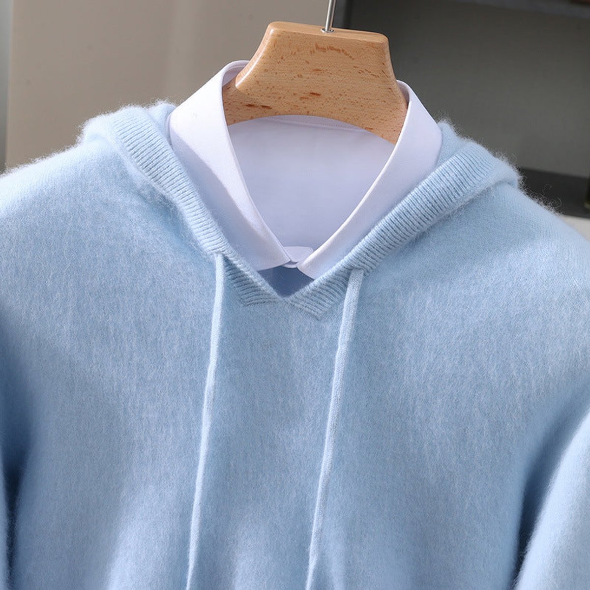 Men's Soft Knit Drawstring Hooded Sweater