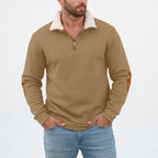 Men's Sherpa Collar Quarter-Zip Pullover Sweatshirt