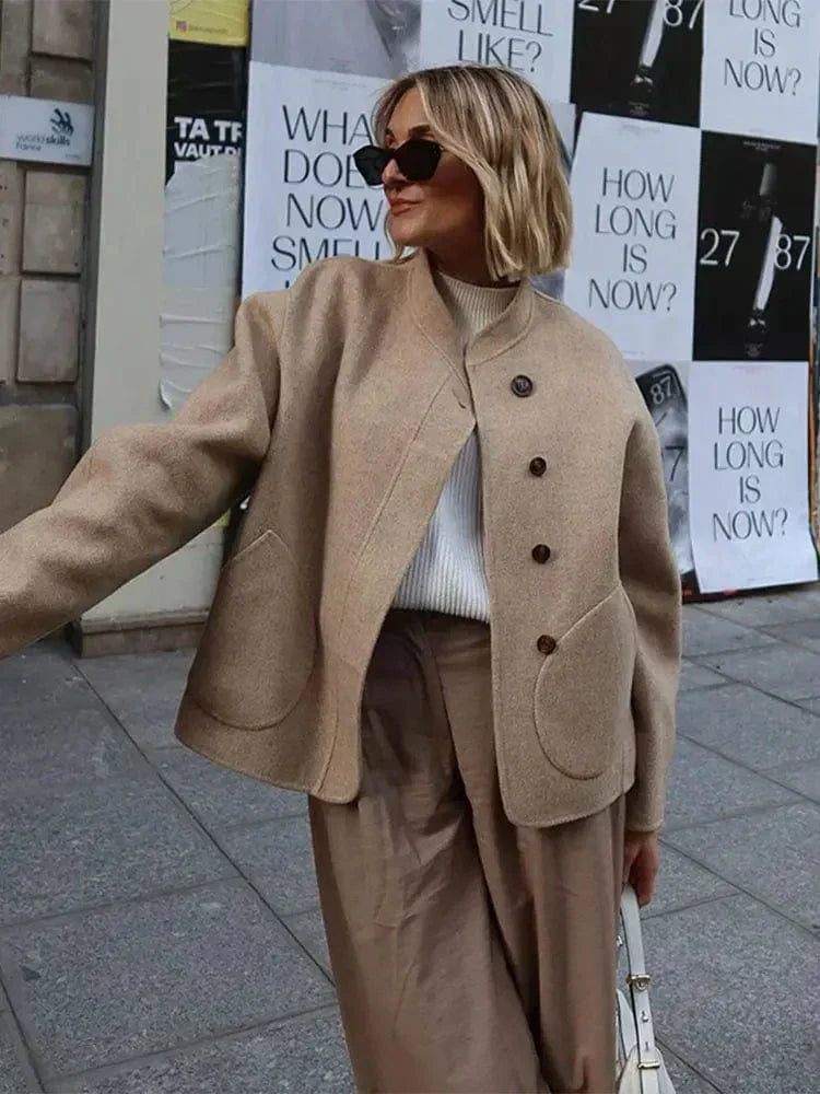 Women's Oversized Stand Collar Jacket