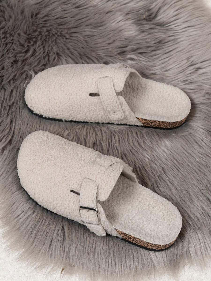 Men's Faux Suede Buckle Clogs