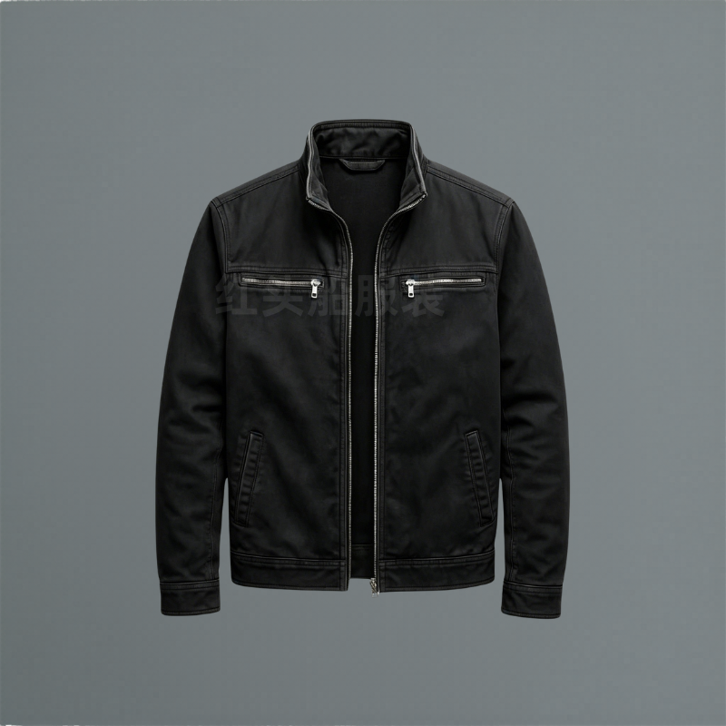 Men's Zip-Up Stand Collar Utility Jacket