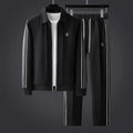 Men's Full-Zip Collared Tracksuit with Side Stripe Detail