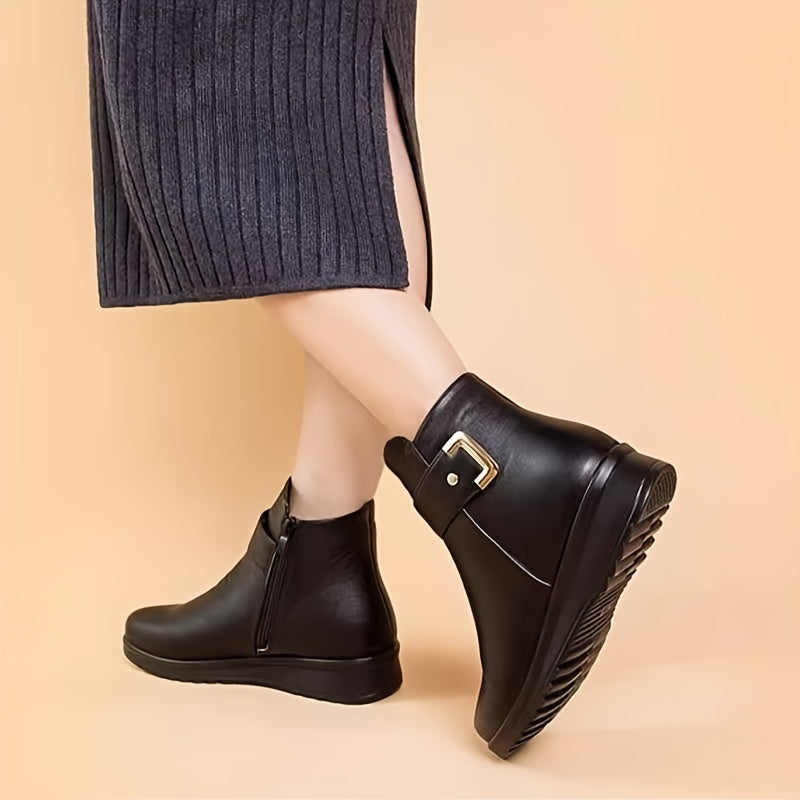 Women's Buckle Strap Ankle Boots