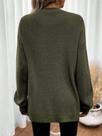Women's Chunky Knit Eyelet Detail Open Cardigan