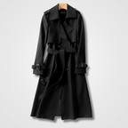 Women’s Classic Belted Trench Coat with Buckle Cuffs