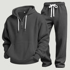 Men's Waffle Knit Quarter-Zip Hoodie Set