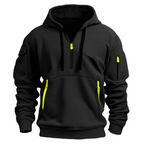 Men's Utility Quarter-Zip Hoodie with Cargo Sleeve Pocket