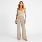Women’s High Waisted Straight Leg Pants with Pockets – Wide Leg Trousers