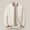 Men’s Varsity Bomber Jacket with Striped Ribbed Trims