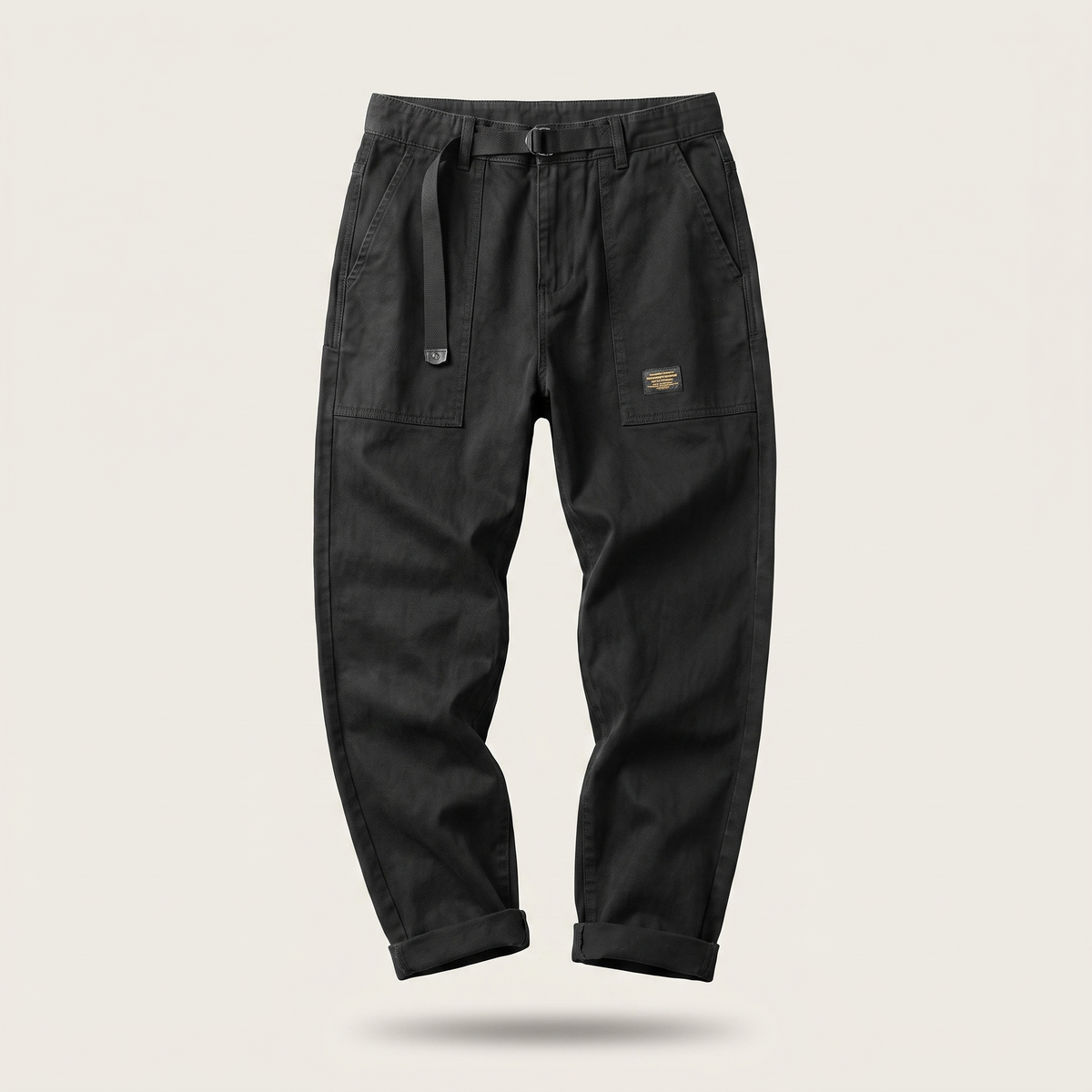 Men’s Relaxed Fit Utility Work Trousers with Webbing Belt