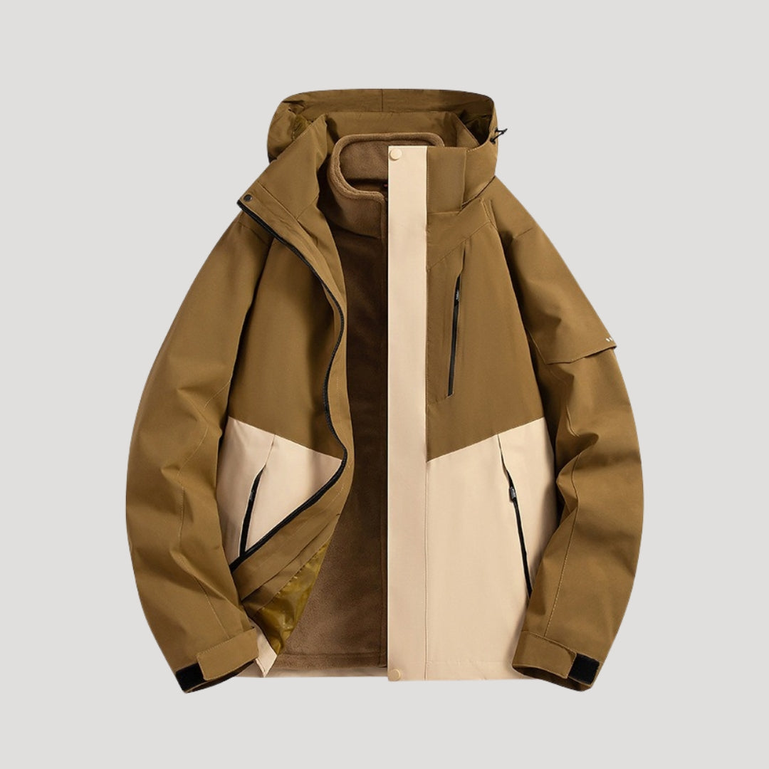 Women’s Colour Block Fleece Lined Hooded Outdoor Jacket