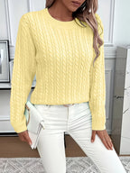 Women’s Classic Cable Knit Mock Neck Sweater