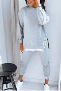 Women’s Two-Piece Side Zip Sweatshirt and Jogger Lounge Set