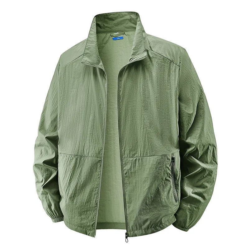 Men’s Lightweight Crinkle Texture Zip-Up Jacket