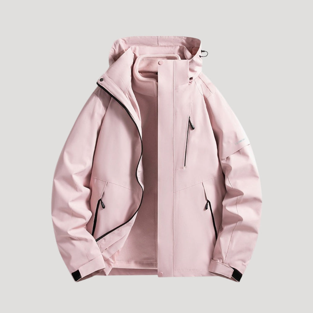 Women’s Colour Block Fleece Lined Hooded Outdoor Jacket