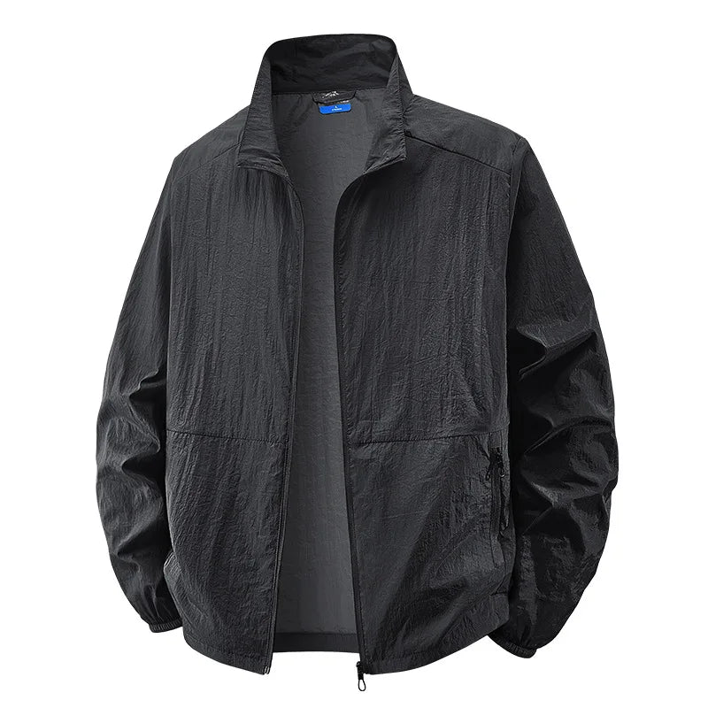 Men’s Lightweight Crinkle Texture Zip-Up Jacket