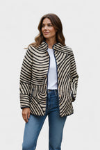 Women's Floral Patchwork Quilted Jacket with Stand Collar