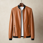 Men’s Faux Leather Bomber Jacket