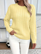 Women’s Classic Cable Knit Mock Neck Sweater