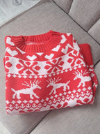 Women’s Reindeer and Snowflake Jacquard Christmas Sweater