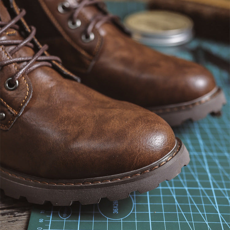 Men’s Two-Tone Lace-Up Ankle Boots