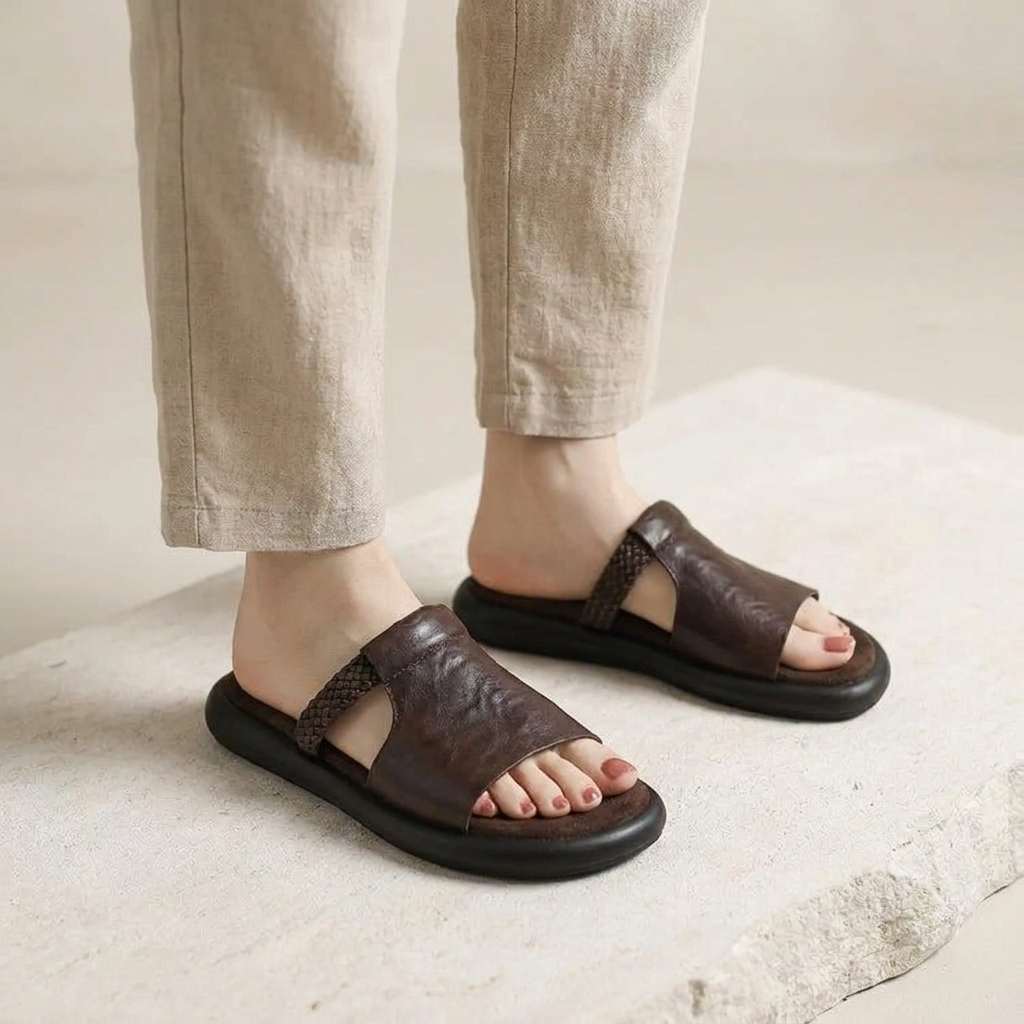 Women's Woven Strap Slide Sandals