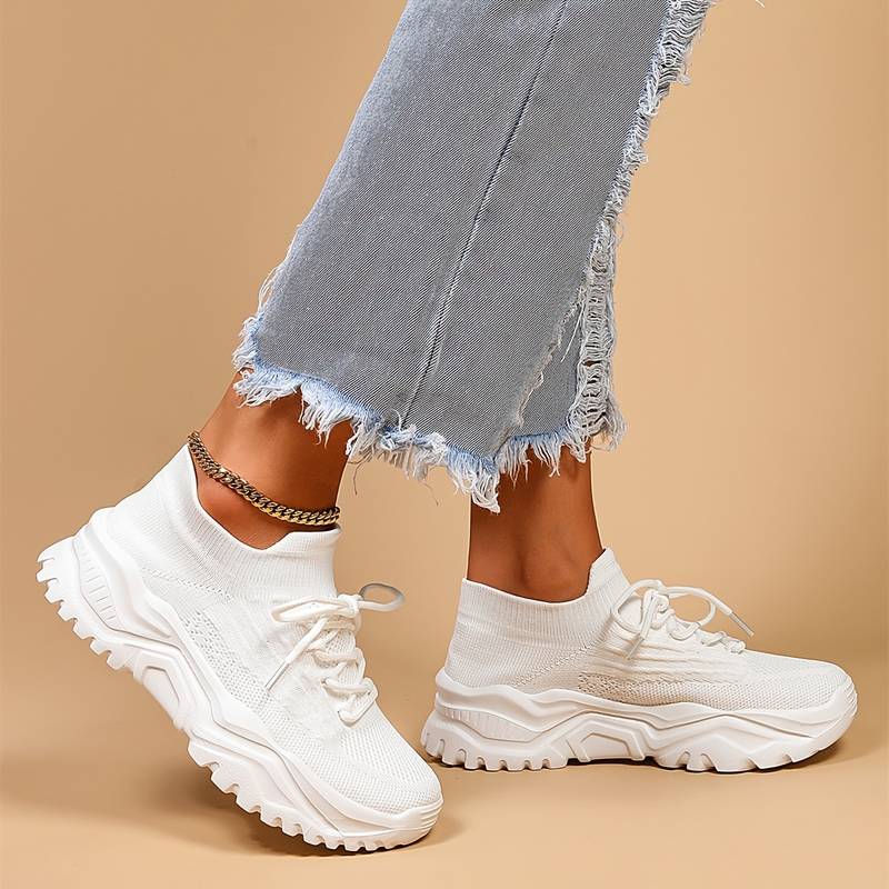 Women's Breathable Knit Chunky Sole Sock Sneakers