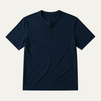 Men's Short Sleeve Button Placket Henley Tee