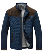 Men's Diamond Quilted Jacket with Corduroy Sleeves