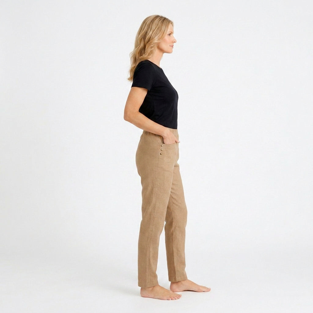 Women’s High Waisted Slim Fit Trousers – Straight Leg Office Pants
