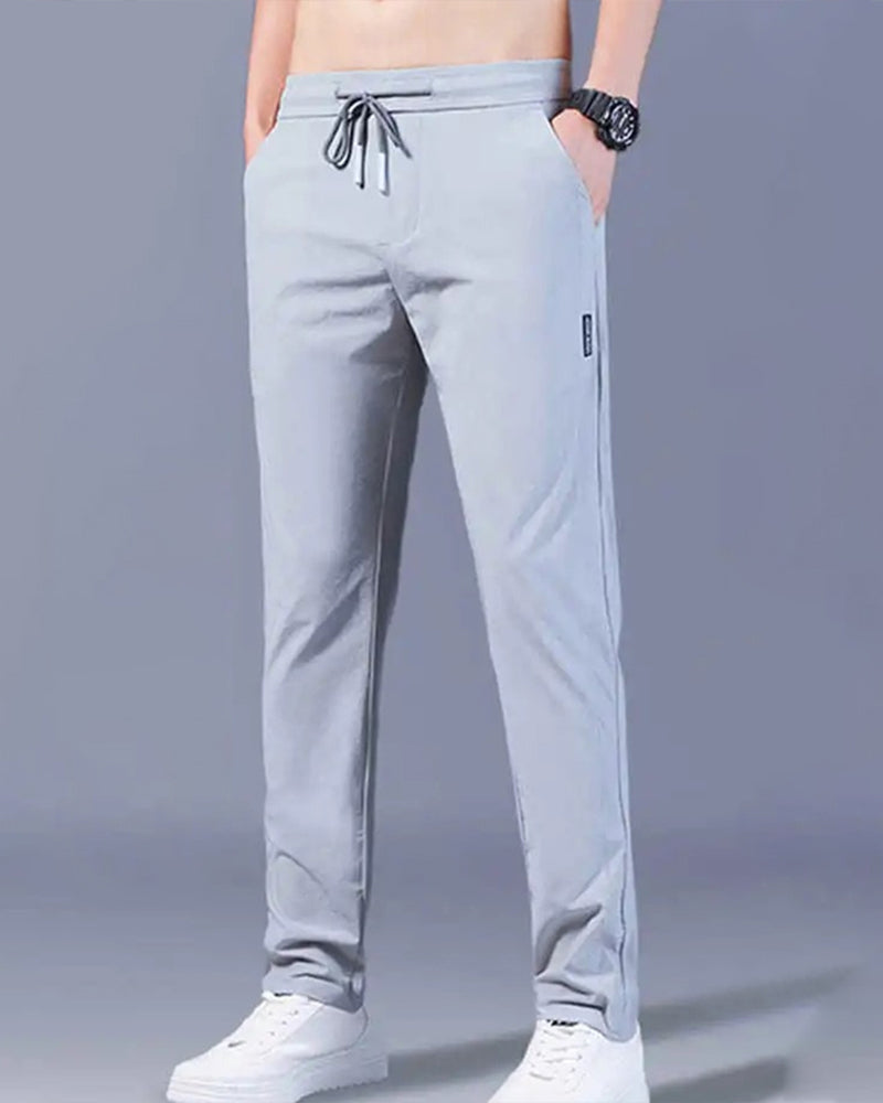 Men's Slim Fit Drawstring Woven Track Pants