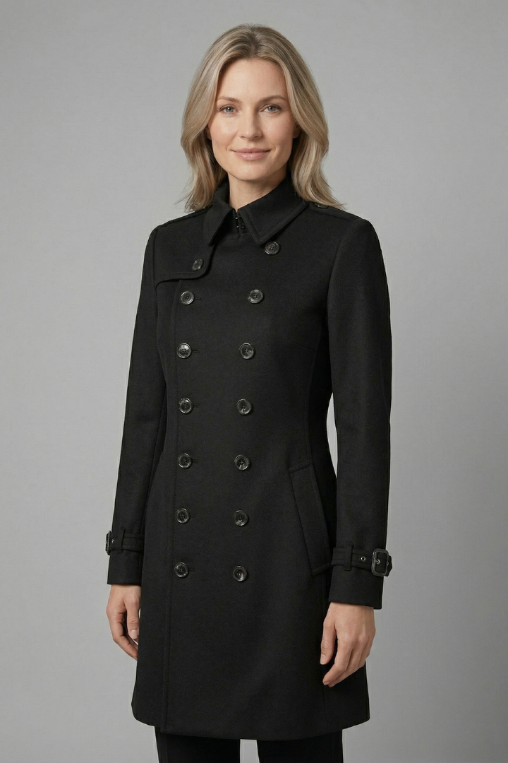 Women's Double-Breasted Buckle Cuff Trench Coat