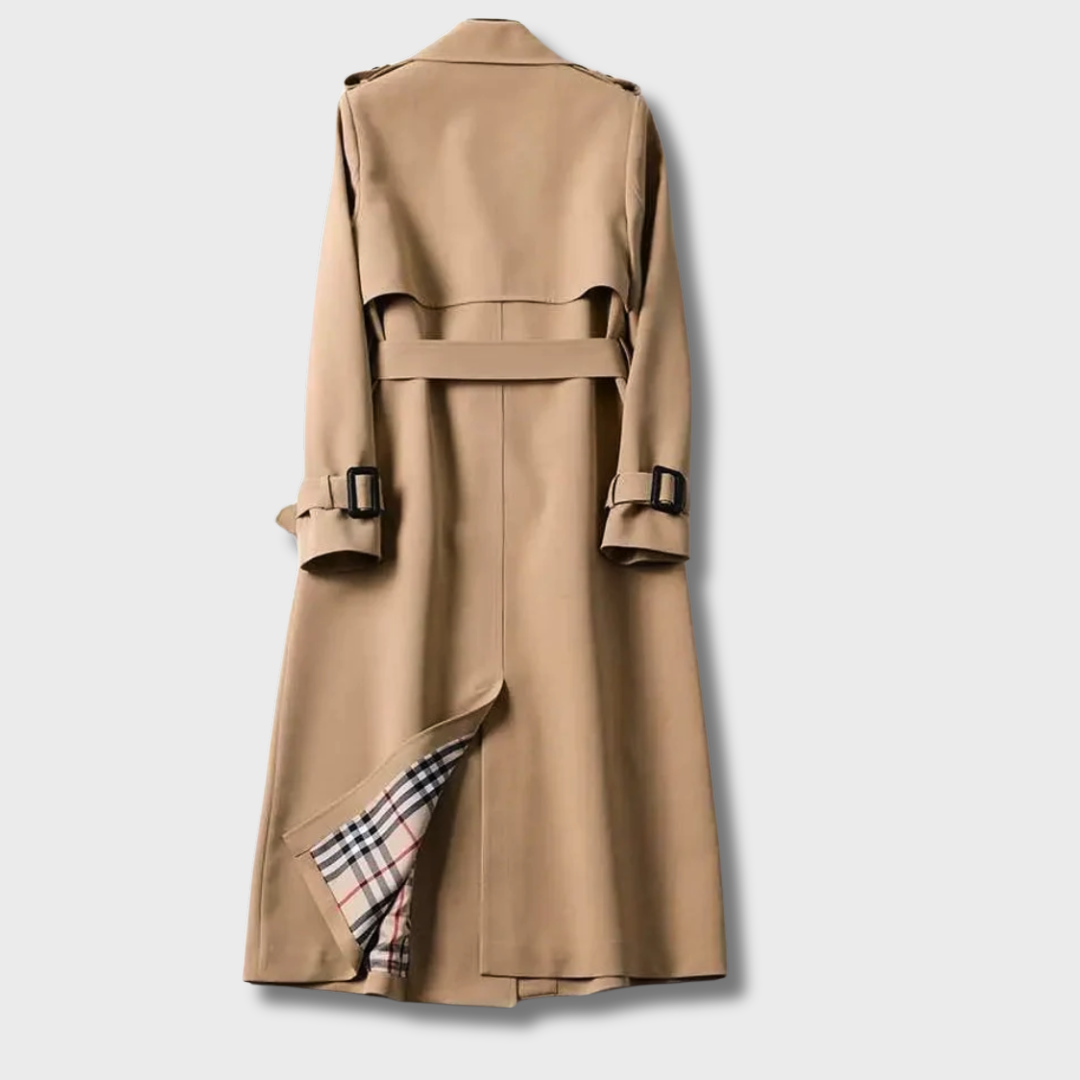 Women’s Classic Belted Trench Coat with Buckle Cuffs