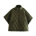Women's Quilted Poncho Style Half-Zip Jacket