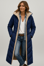 Women's Sherpa Lined Longline Quilted Puffer Coat