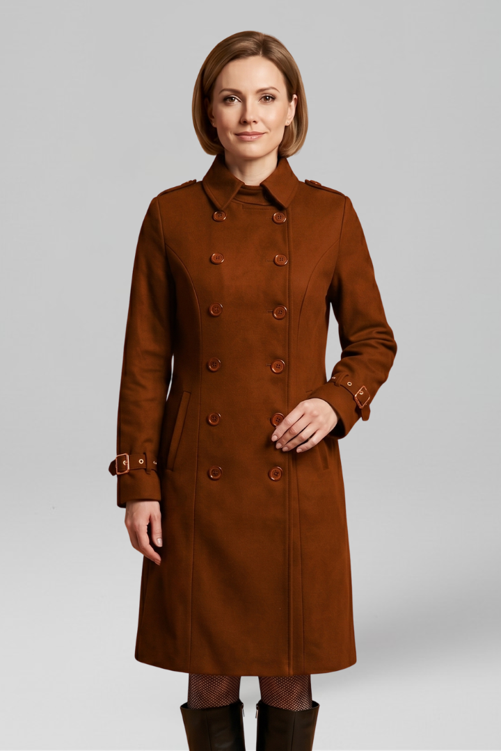 Women's Double-Breasted Buckle Cuff Trench Coat
