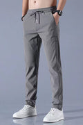 Men's Slim Fit Drawstring Woven Track Pants