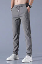 Men's Slim Fit Drawstring Woven Track Pants