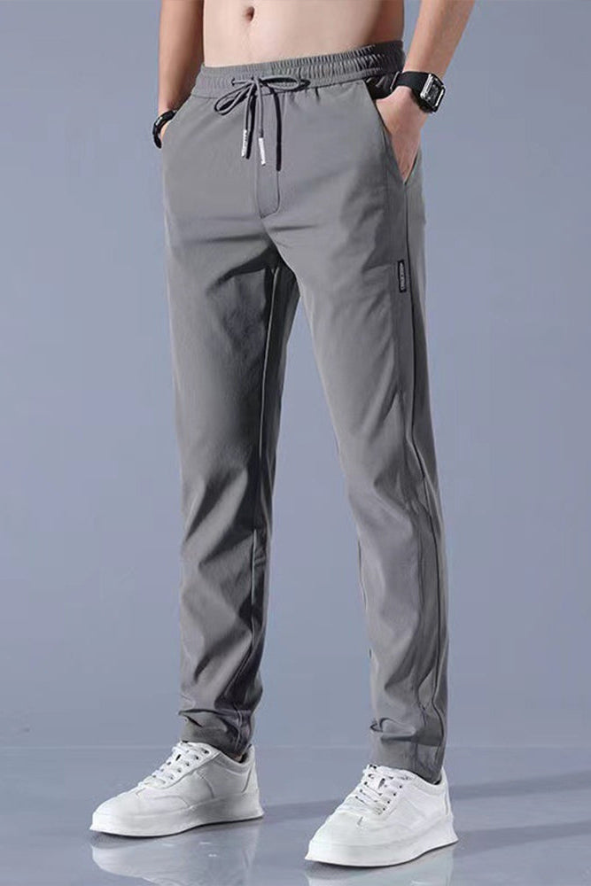 Men's Slim Fit Drawstring Woven Track Pants