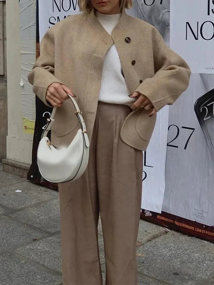 Women's Oversized Stand Collar Jacket